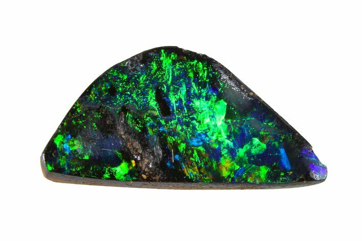 Colorful Polished Boulder Opal Specimen - Queensland, Australia #381698
